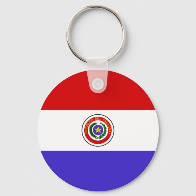 Paraguay Flagga Nyckelring (Framsida)