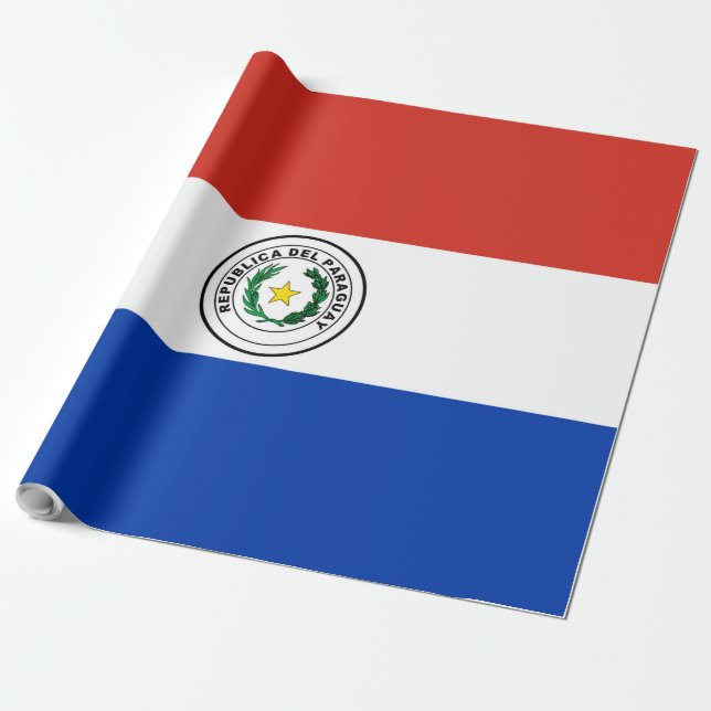 Paraguay flagga presentpapper (Utrullad)