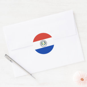 Paraguay flagga runt klistermärke