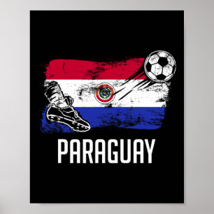 Paraguay Flagga Tröja Paraguayanska Fotbollslag Pa Poster