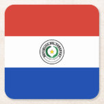Paraguay Flagga Underlägg Papper Kvadrat<br><div class="desc">Patriotisk flagga i Paraguay.</div>