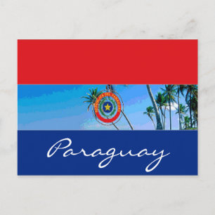 Paraguay flagga vykort