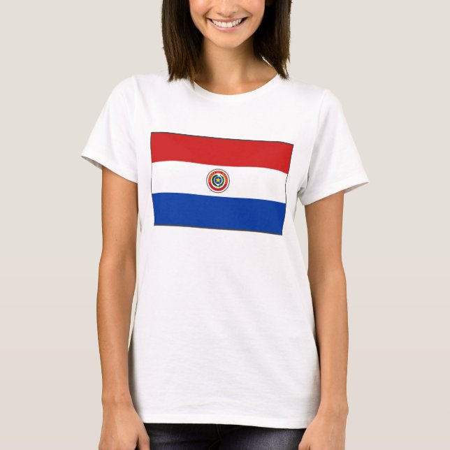 Paraguay Flagga x Karta T-Shirt (Framsida)