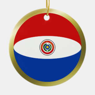 Paraguay flaggaprydnad julgransprydnad keramik