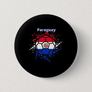 Paraguay Fotboll Paraguayansk Flagga Futbol Fan Je Knapp