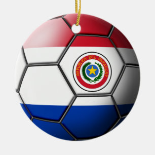 Paraguay fotbollprydnad julgransprydnad keramik