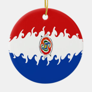 Paraguay Gnarly flagga Julgransprydnad Keramik