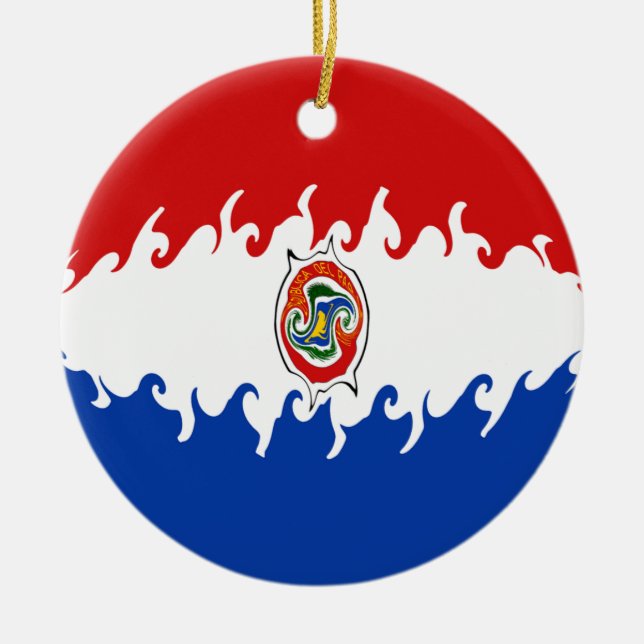Paraguay Gnarly flagga Julgransprydnad Keramik (Framsidan)