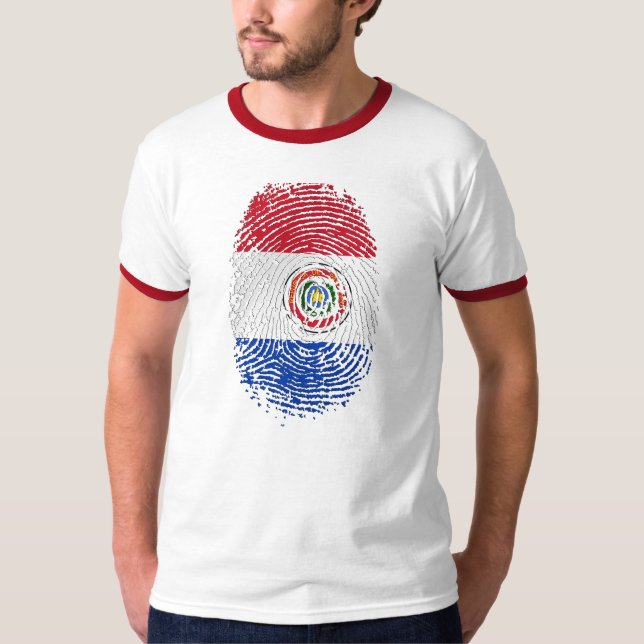 Paraguay identifierar med fingeravtryck flagga tröja (Framsida)