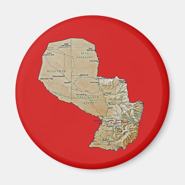 Paraguay Kartmagnet Magnet (Framsidan)
