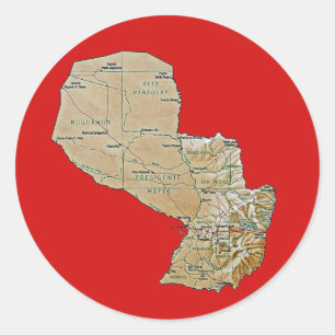 Paraguay Kartsticker Runt Klistermärke