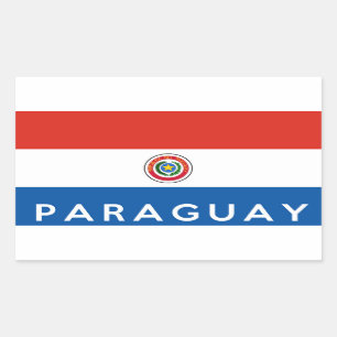 Paraguay land flagga, symbolen namn rektangulärt klistermärke