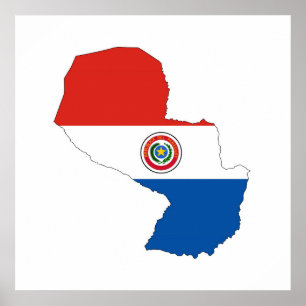 Paraguay land karta-form silhuett poster