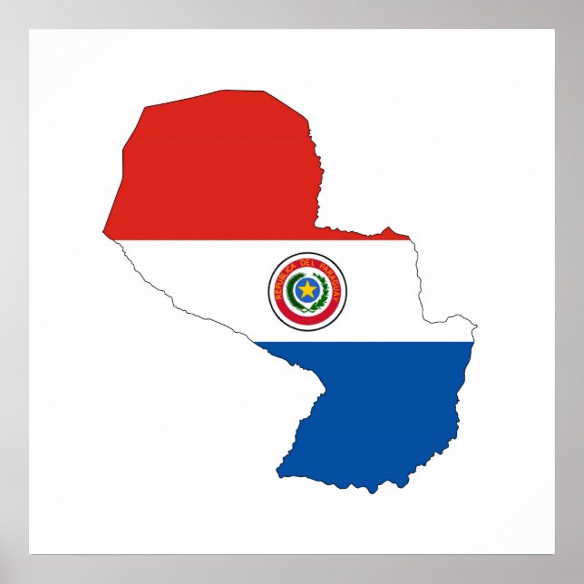 Paraguay land karta-form silhuett poster (Framsidan)