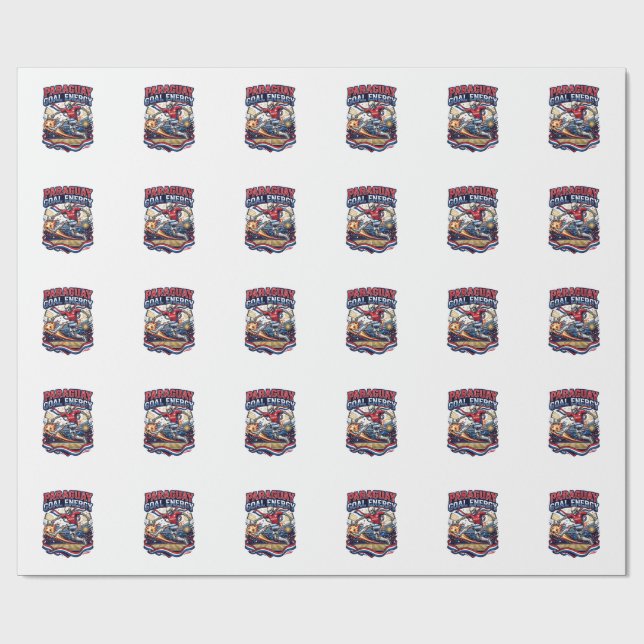 Paraguay Mål Energi Skelett Anfallare Nationer Fet Presentpapper (Platt)