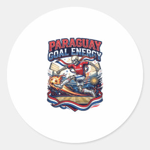 Paraguay Mål Energi Skelett Anfallare Nationer Fet Runt Klistermärke