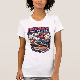 Paraguay Mål Energi Skelett Anfallare Nationer Fet T Shirt