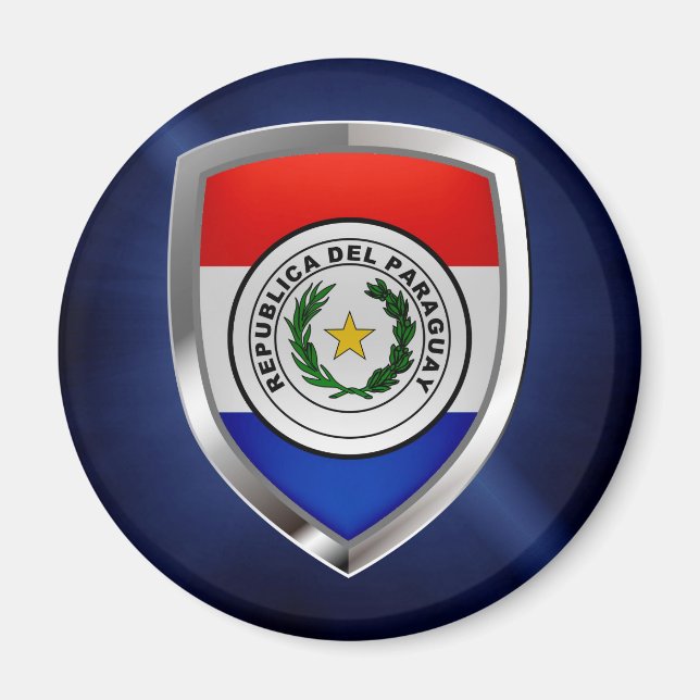 Paraguay Metallic Emblem Magnet (Framsidan)