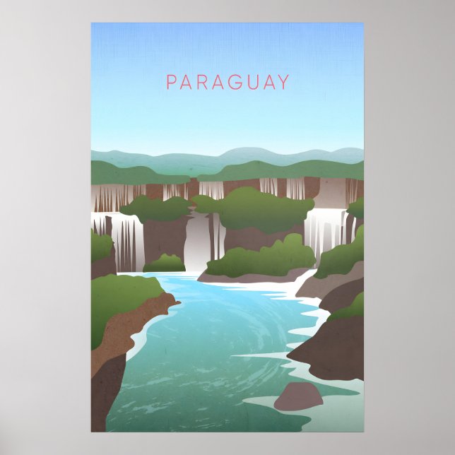 Paraguay Minimalistisk Resaaffisch Poster (Framsidan)