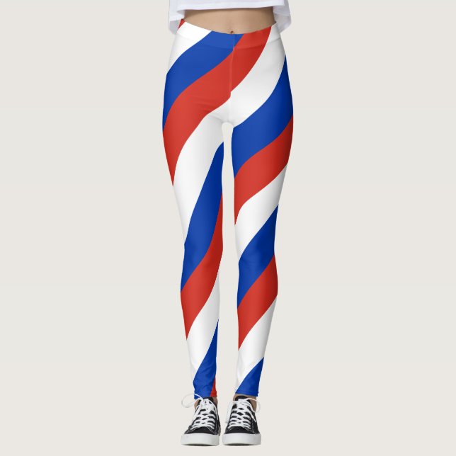 Paraguay National Flagga Färg Diagonal Stripe Leggings (Framsida)