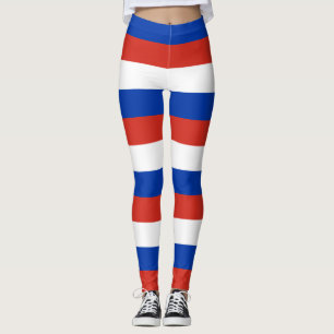 Paraguay National Flagga Färg Vågrät Stripe Leggings