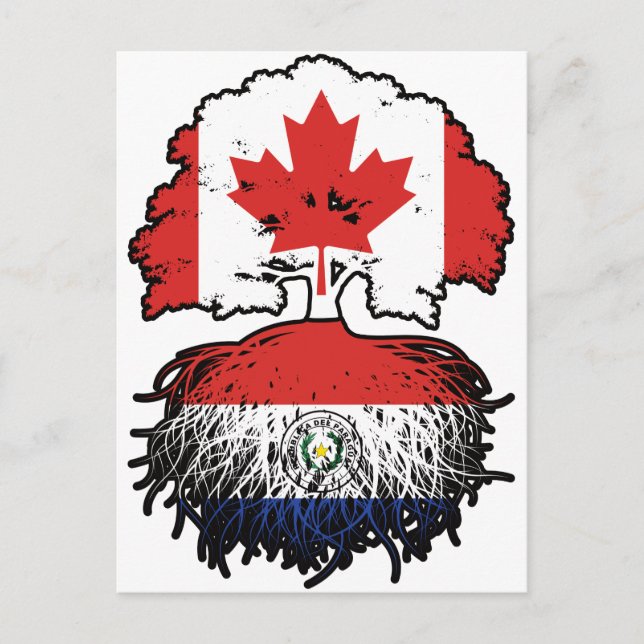 Paraguay Paraguayan Canadian Canada Träd Roots Vykort (Framsida)