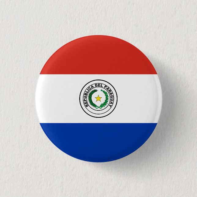 Paraguay (Paraguayan) Flagga Knapp (Framsida)