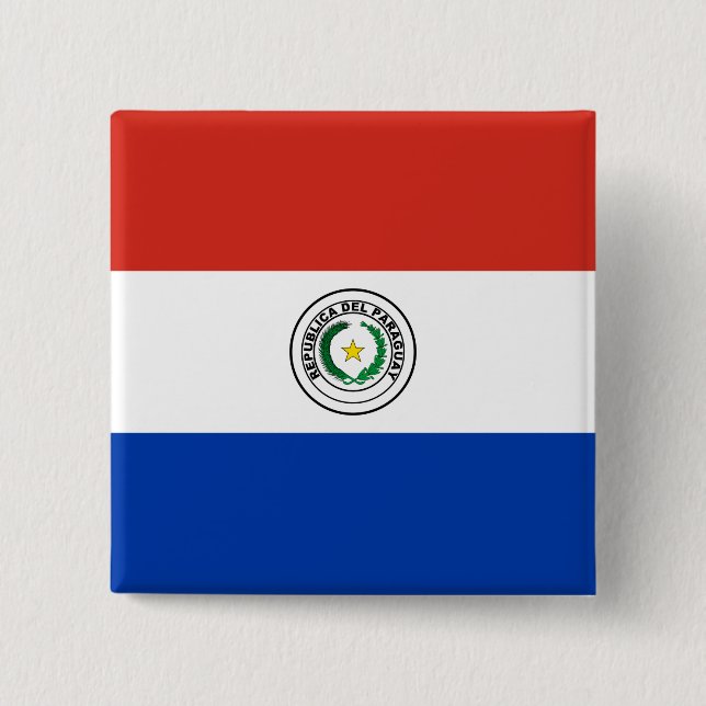 Paraguay (Paraguayan) Flagga Knapp (Framsida)