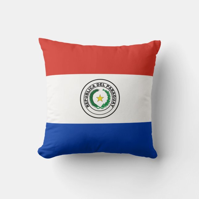 Paraguay (Paraguayan) Flagga Kudde (Framsida)