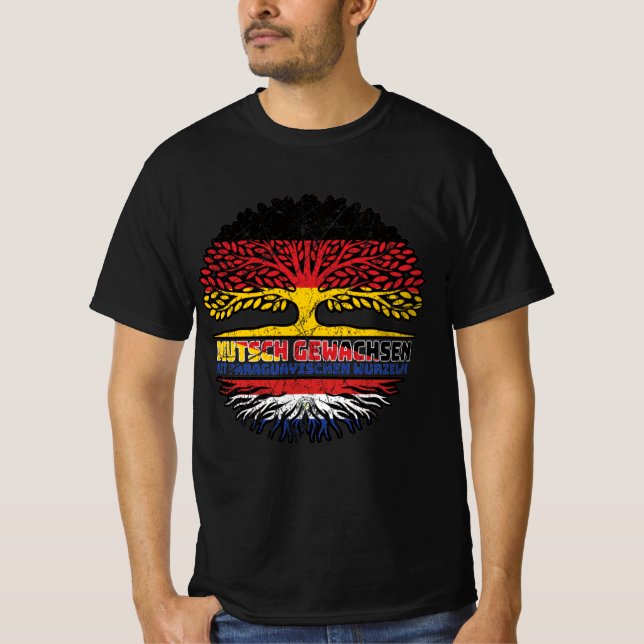 Paraguay Paraguayisch Deutsch Deutschland Baum T Shirt (Framsida)