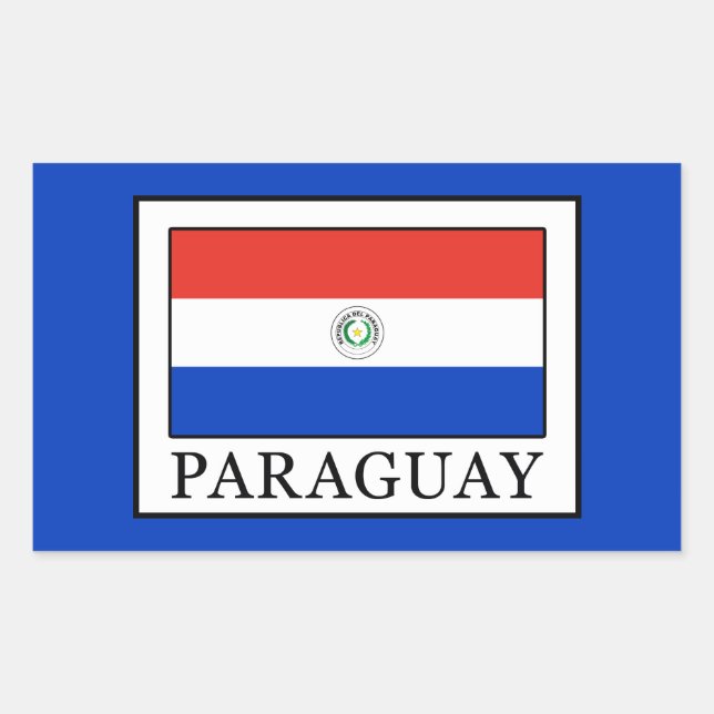 Paraguay Rektangulärt Klistermärke (Framsida)