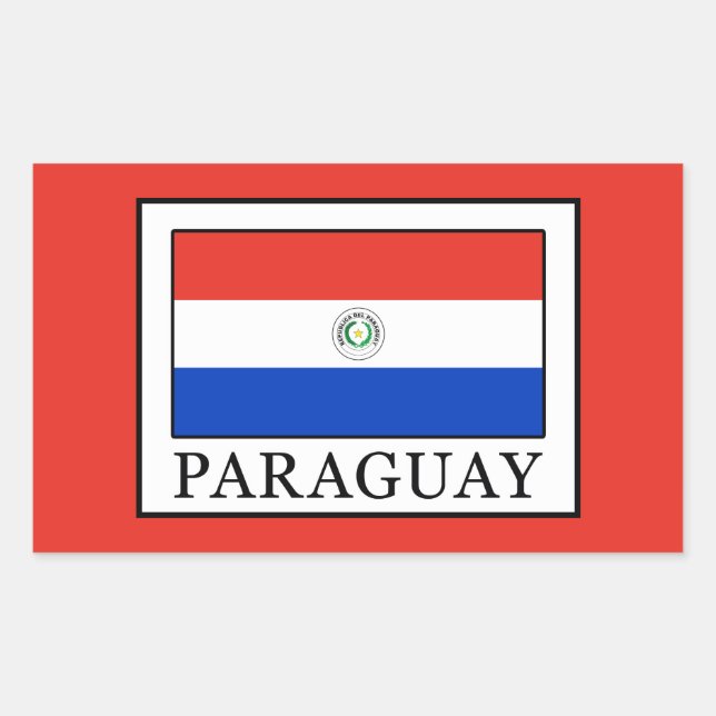 Paraguay Rektangulärt Klistermärke (Framsida)