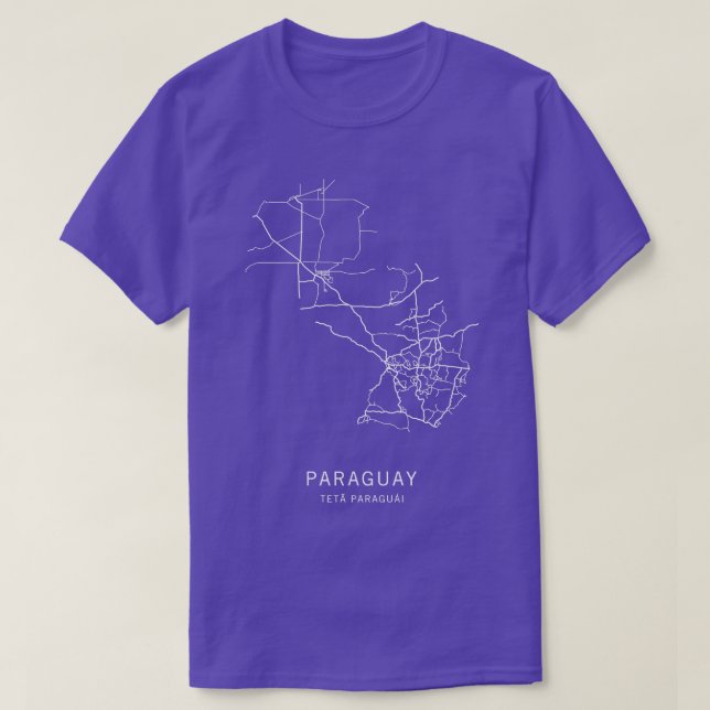 Paraguay Road Karta T Shirt (Design framsida)