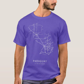 Paraguay Road Karta T Shirt
