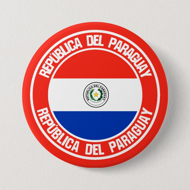 Paraguay Round Emblem Knapp (Framsida)