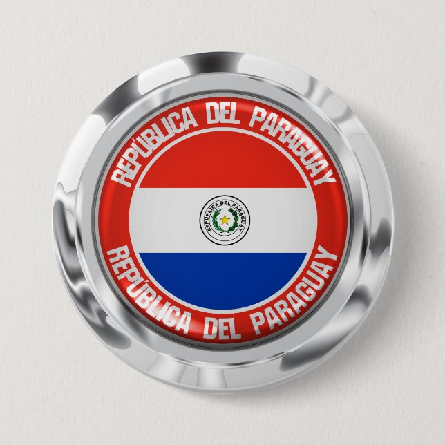 Paraguay Round Emblem Knapp (Framsida)
