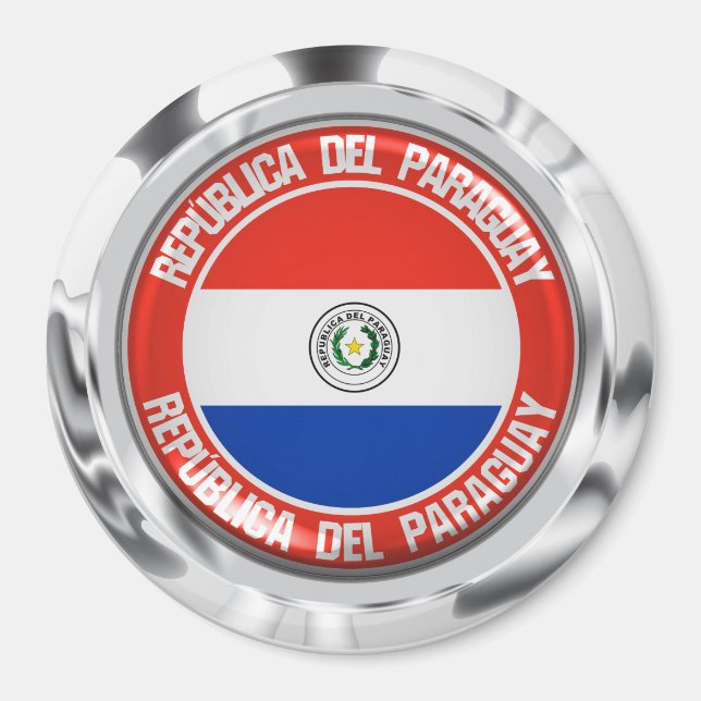 Paraguay Round Emblem Magnet (Framsidan)