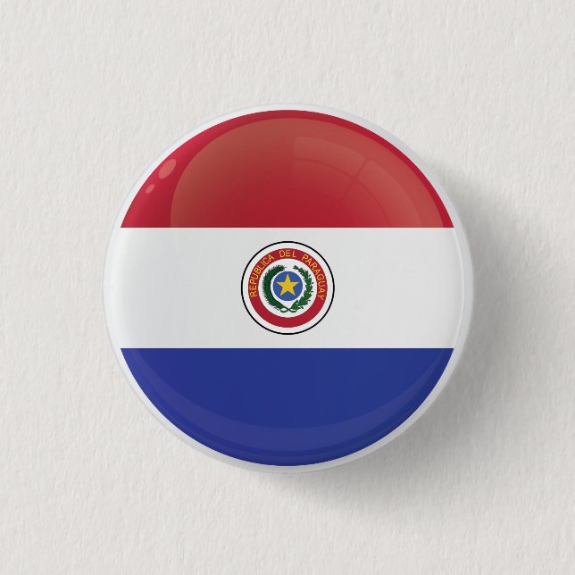 Paraguay Round Icon Flagga Knapp (Framsida)