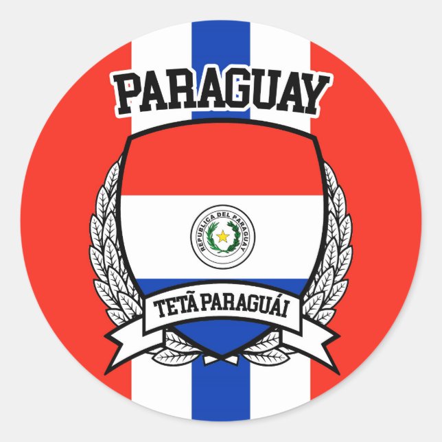 Paraguay Runt Klistermärke (Framsida)
