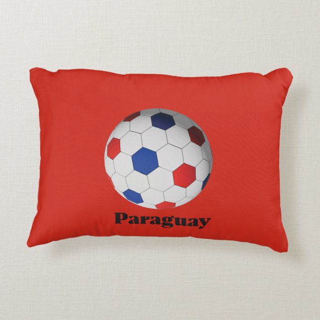 Paraguay Soccer Prydnadskudde (Baksidan)