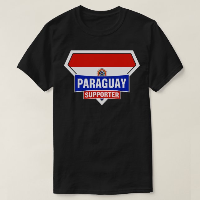 Paraguay Toppen Flagga Supporter T Shirt (Design framsida)
