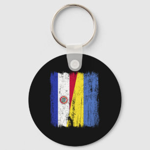 Paraguay Ukraina Halv Flagga Paraguaysk Ukrainskt Nyckelring