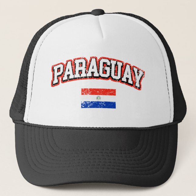 Paraguay Vintage Flagga Keps (Framsida)