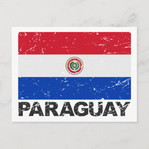 Paraguay Vintage Flagga Vykort