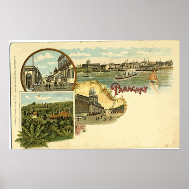 Paraguay, Vintage Poster (Framsidan)