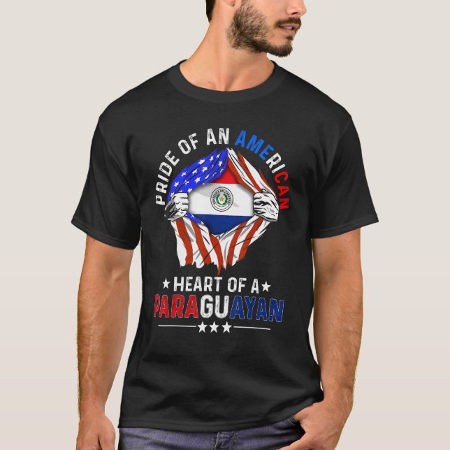 Paraguayan American America Pride Foreign Paraguay T Shirt (Framsida)