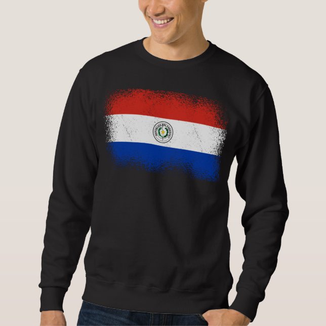 Paraguayansk flagga Paraguay  1 Lång Ärmad Tröja (Framsida)