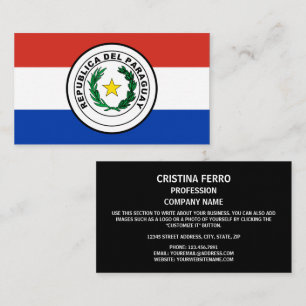 Paraguayanska Flagga & Seal, Paraguay-Flagga Visitkort