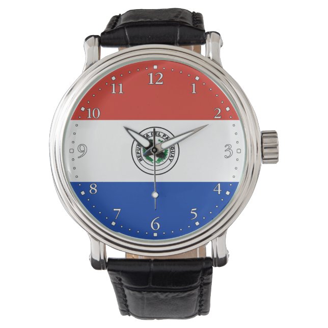 Paraguayanska flaggan armbandsur (Framsida)