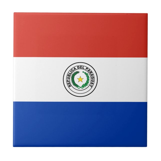 Paraguayanska flaggan kakelplatta (Framsidan)